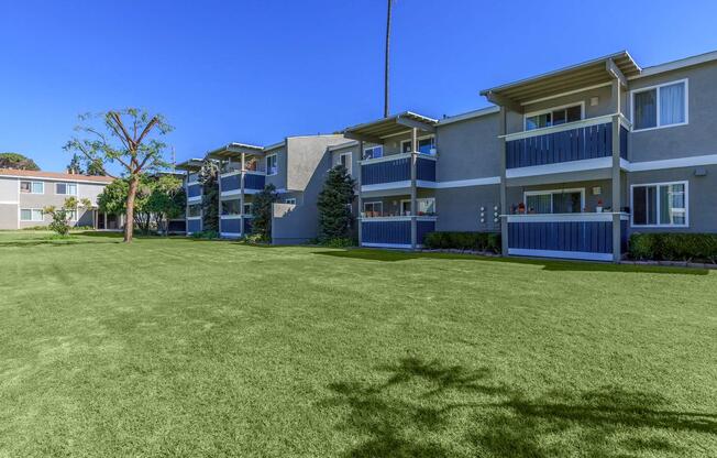 a large lawn in front of a house