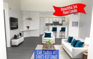 Beautiful 3rd floor Condo with 2 bedrooms and 1 bath in the heart of Kissimmee
