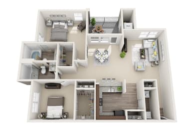 2 beds, 2 baths, 1,275 sqft, $2,507