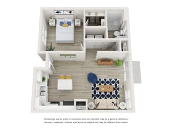 1 bed, 1 bath, 679 sqft, $1,749