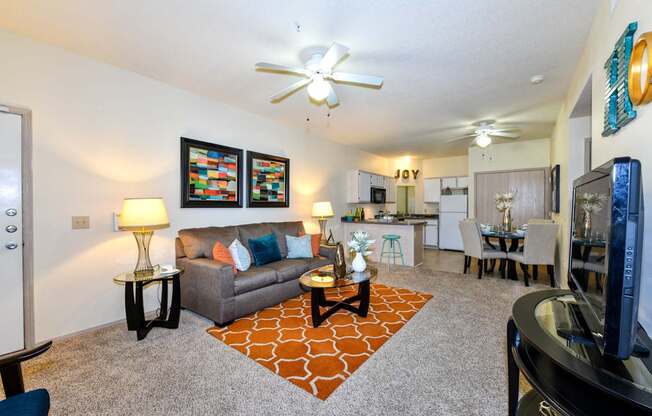 Living Room With Kitchen at Park at Forest Hill, Memphis, TN 38125