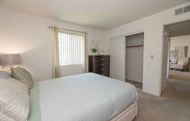 River Pointe model 2x2 primary bedroom and closet