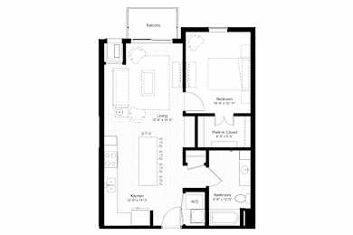 1 bed, 1 bath, 727 sqft, $1,672