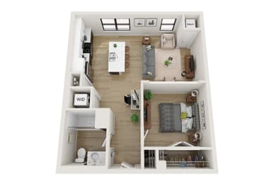 1 bed, 1 bath, 727 sqft, $1,290