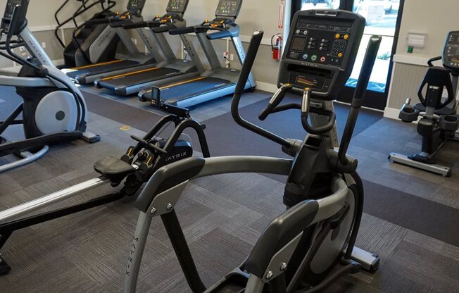 Getting a cardio workout is no sweat with treadmills, ellipticals, spin bikes, and stair climbers in the fitness center.