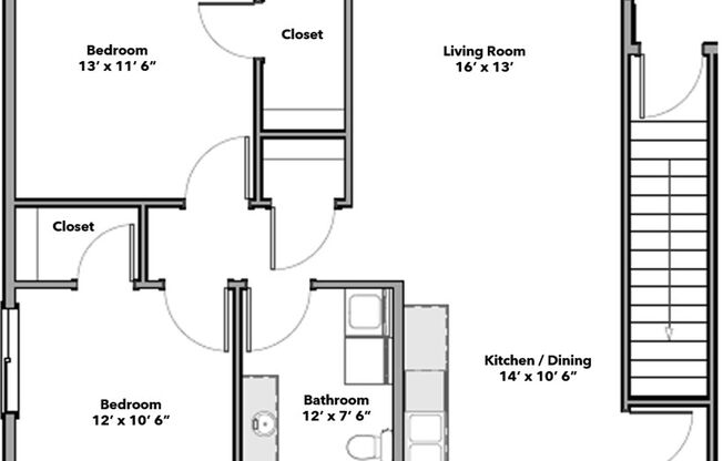 2 beds, 1 bath, 930 sqft, $975, Unit 32