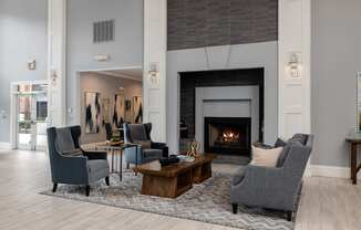 Weston Point Apartments - Clubhouse with fireside lounge