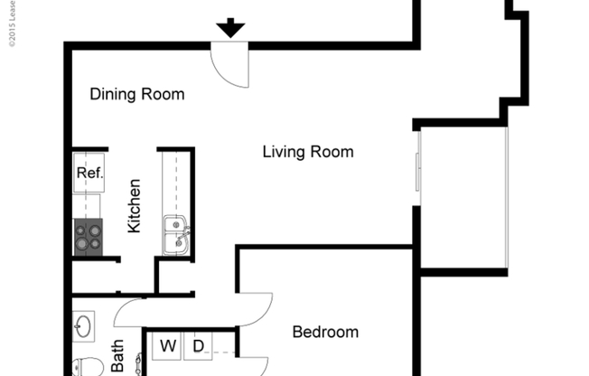 1 bed, 1 bath, 735 sqft, $1,375