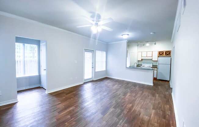 Open floor plan at Tuscany Square Apartments in North Dallas, TX. Now leasing studios, 1 and 2 bedroom apartments.