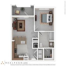 1 bed, 1 bath, 676 sqft, $1,372