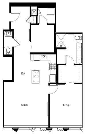 1 bed, 1.5 baths, 1,091 sqft, $5,800