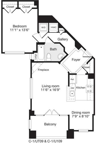 1 bed, 1 bath, 762 sqft, $2,783, Unit 0109