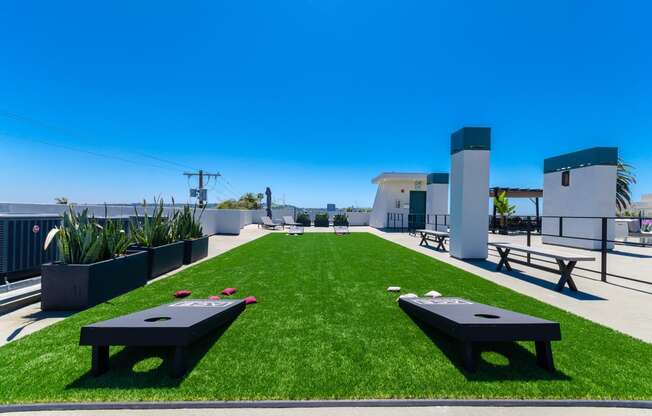 Rooftop at Ace on Orange Grove Apartments in Los Angeles, California.