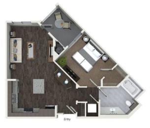 1 bed, 1 bath, 694 sqft, $2,558