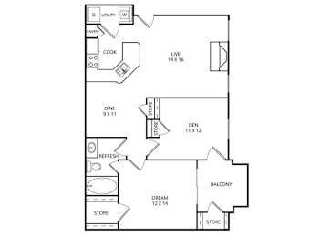 1 bed, 1 bath, 918 sqft, $1,429