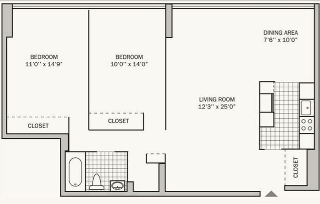 2 beds, 1 bath, 1,000 sqft, $1,285
