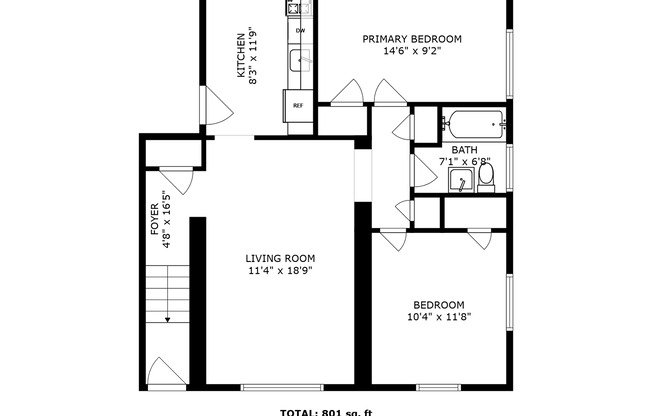 2 beds, 1 bath, 800 sqft, $1,495, Unit 13-210A