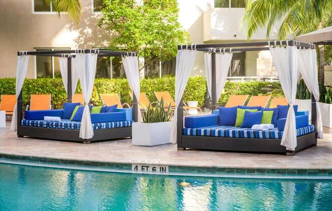 Poolside Lounge Seating with Cabanas