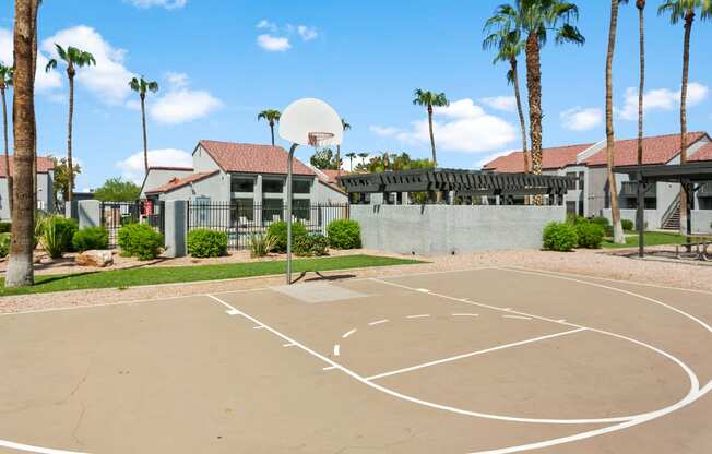 basketball court at the enclave at woodbridge apartments in sugar land, tx
