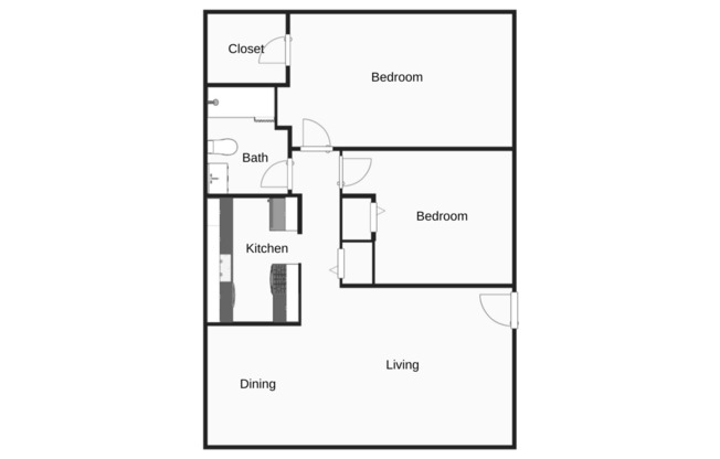 2 beds, 1 bath, 645 sqft, $1,200