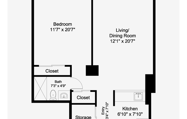 1 bed, 1 bath, 679 sqft, $4,595, Unit 18C