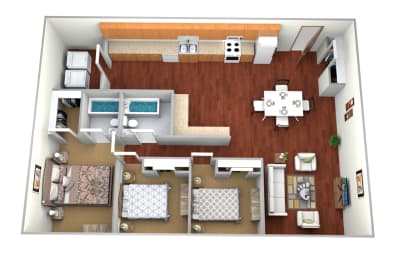 3 beds, 2 baths, 1,350 sqft, $1,260