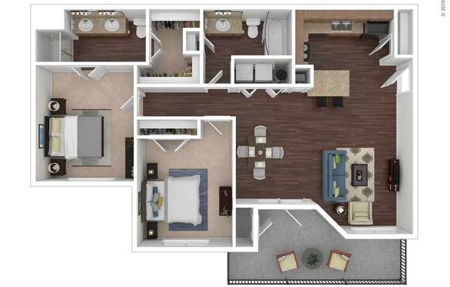 2 beds, 2 baths, 1,100 sqft, $1,630