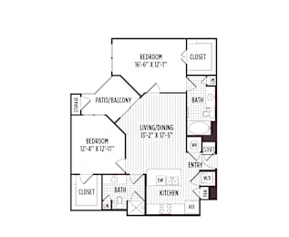 2 beds, 2 baths, 1,038 sqft, $1,906