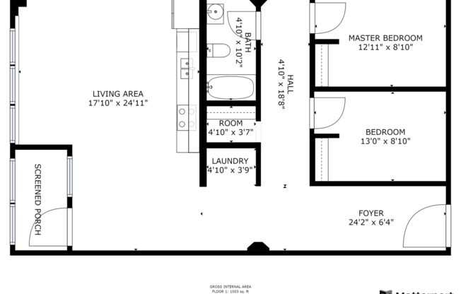 2 beds, 1 bath, 960 sqft, $1,475, Unit 412