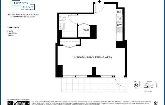 Studio, 1 bath, $4,225, Unit 906T