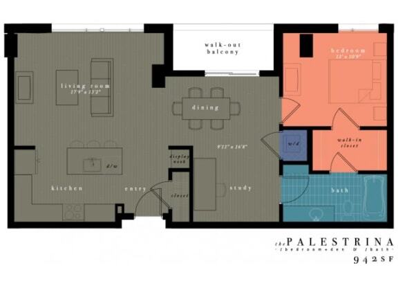 1 bed, 1 bath, 942 sqft, $1,729