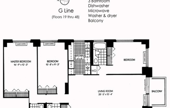 3 beds, 3 baths, $12,500, Unit 26G