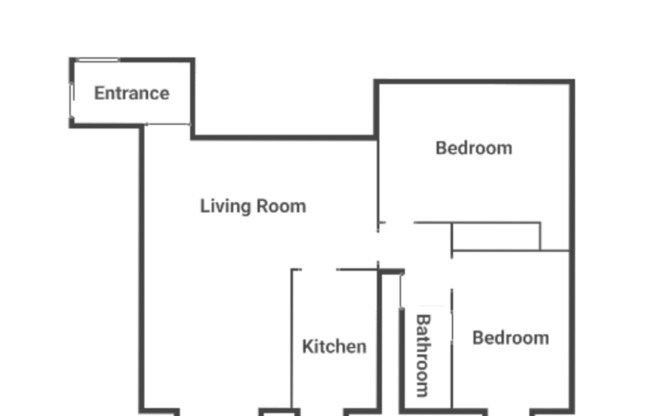 2 beds, 1 bath, 735 sqft, $1,300