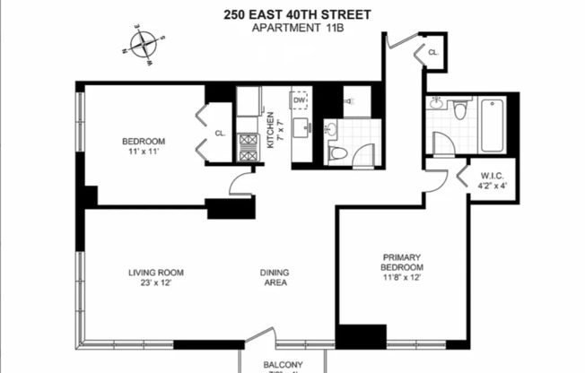 2 beds, 2 baths, 1 sqft, $6,450, Unit 22B