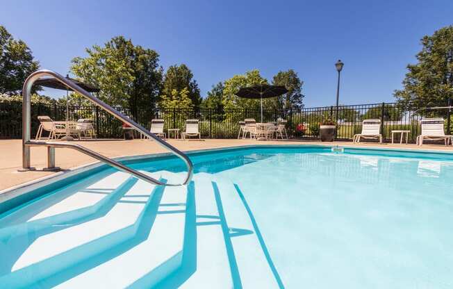 This is a photo of the pool area at Washington Place Apartments in Miamisburg, Ohio in Washington Township.