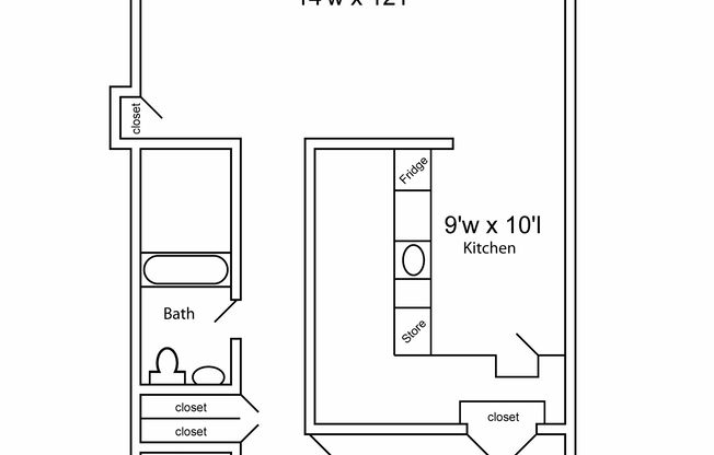 2 beds, 1 bath, $1,095