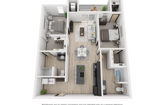 2 beds, 2 baths, 1,002 sqft, $1,495, Unit 213