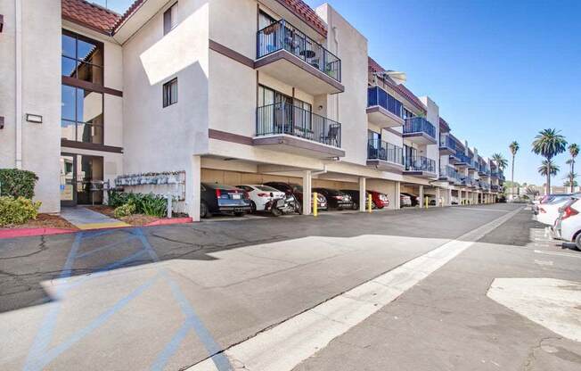 a building with a parking lot in front of it  at Sherway Villa, Reseda, California