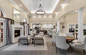 Clubhouse view from side at Mainstreet Village, Novi, Michigan