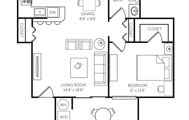 1 bed, 1 bath, 660 sqft, $2,595