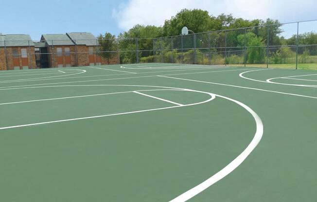 One-Bedroom Apartments In Fort Worth, TX - Monarch Pass - Gated Outdoor Basketball Courts.