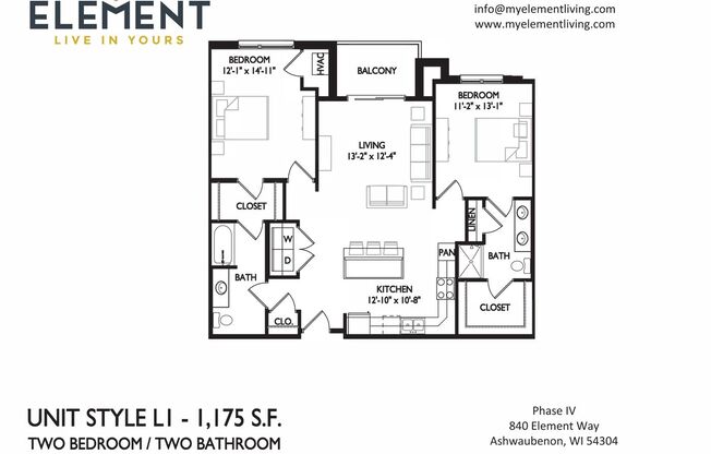 2 beds, 2 baths, 1,173 sqft, $2,050, Unit 840-110