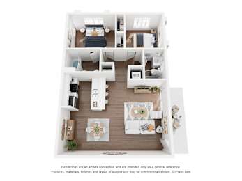 2 beds, 2 baths, 951 sqft, $2,215