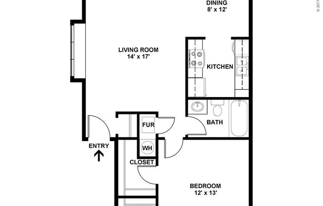 1 bed, 1 bath, 750 sqft, $1,196