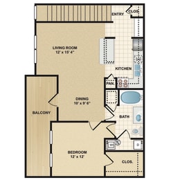 1 bed, 1 bath, 785 sqft, $1,555