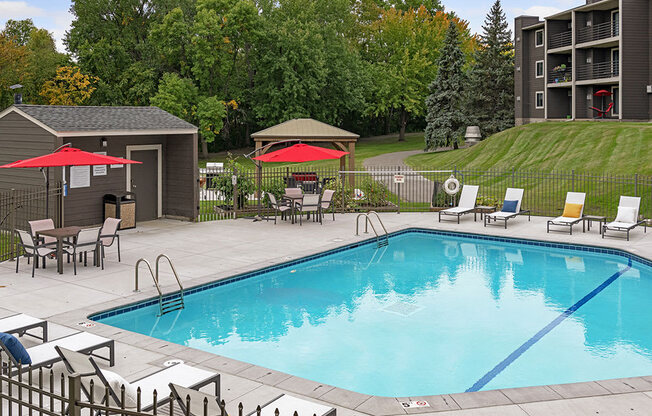 Outdoor Pool with seating surrounding