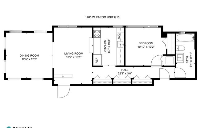 1 bed, 1 bath, 409 sqft, $1,750, Unit 1460-G10