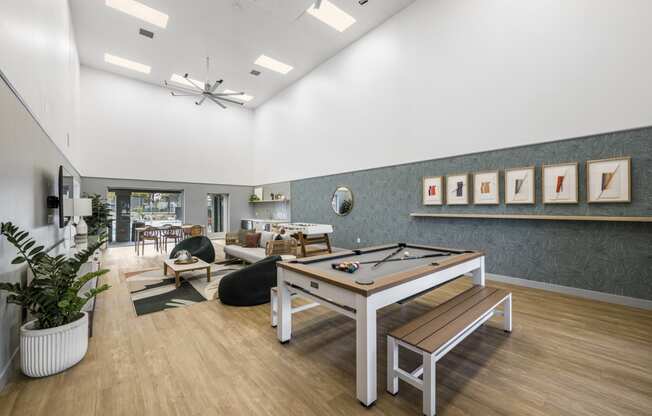 Game tables in the Resident Lounge at Citrine Hills, Ontario, CA 91761