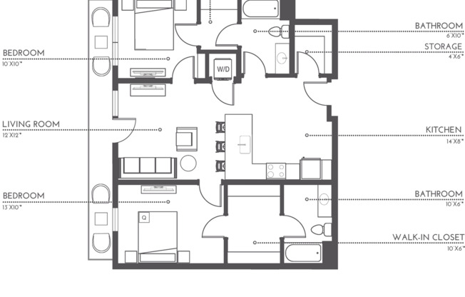 2 beds, 2 baths, 1,124 sqft, $2,710, Unit 214