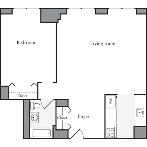1 bed, 1 bath, 727 sqft, $4,371, Unit 1212